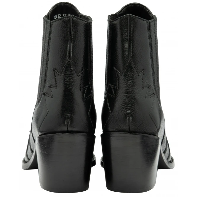 Black Leather Galmoy Heeled Ankle Boots | Ravel 5 Black Leather Galmoy Heeled Ankle Boots | Ravel - Image 3