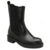 Black Leather Garvie Zip-Up Mid-Calf Boots | Ravel