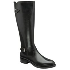 Black Leather May Knee High Boots | Ravel