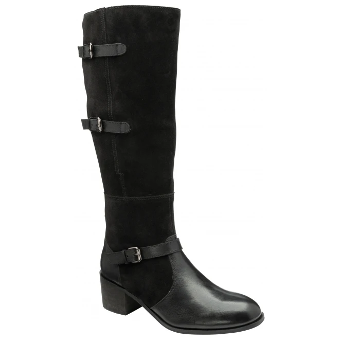 Black Leather & Suede Mary Knee High Boots | Ravel 3 Black Leather & Suede Mary Knee High Boots | Ravel