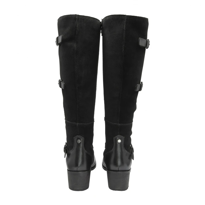 Black Leather & Suede Mary Knee High Boots | Ravel 5 Black Leather & Suede Mary Knee High Boots | Ravel - Image 3