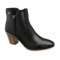 Black Leather Tulli Ankle Boots | Ravel