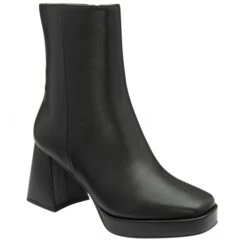 Black Meelin Block Heel Ankle Boots | Ravel