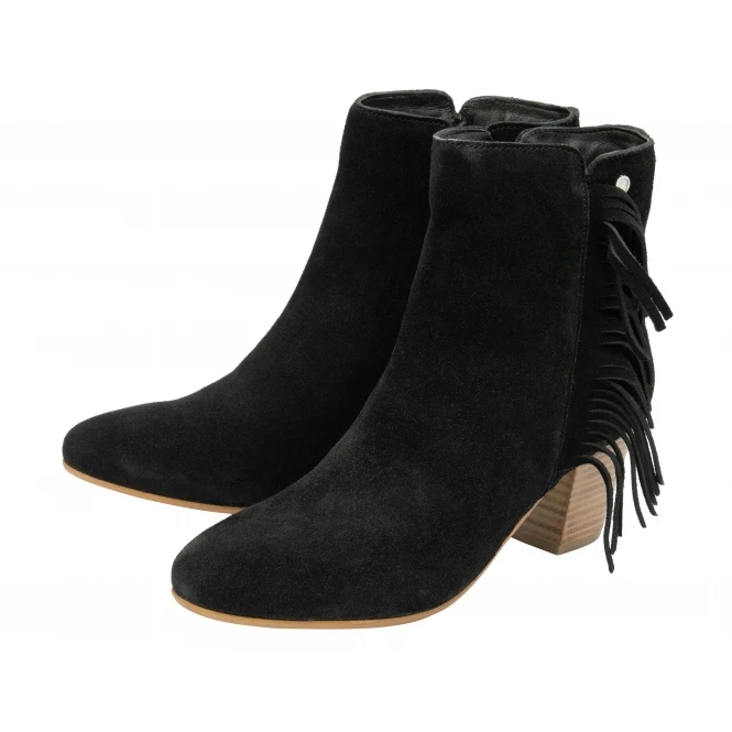 Black Suede Laxey Heeled Ankle Boots | Ravel 4 Black Suede Laxey Heeled Ankle Boots | Ravel - Image 2