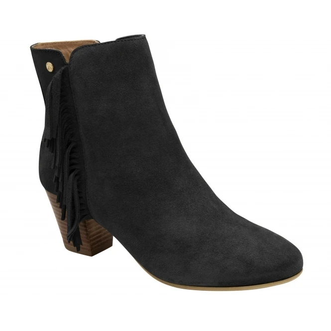 Black Suede Laxey Heeled Ankle Boots | Ravel 3 Black Suede Laxey Heeled Ankle Boots | Ravel