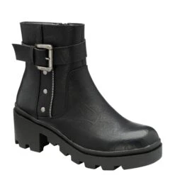 Black Viola Zip-Up Ankle Boots | Ravel
