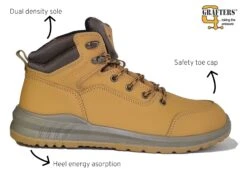 Grafters Steel Toe Boots Mens Honey Low Ankle Safety Boots 7 8 9 10 11 12 13