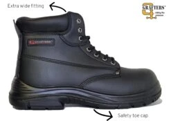 Grafters Super Wide Safety Boot Mens Lace Up Safety Boots 7 8 9 10 11 12 13