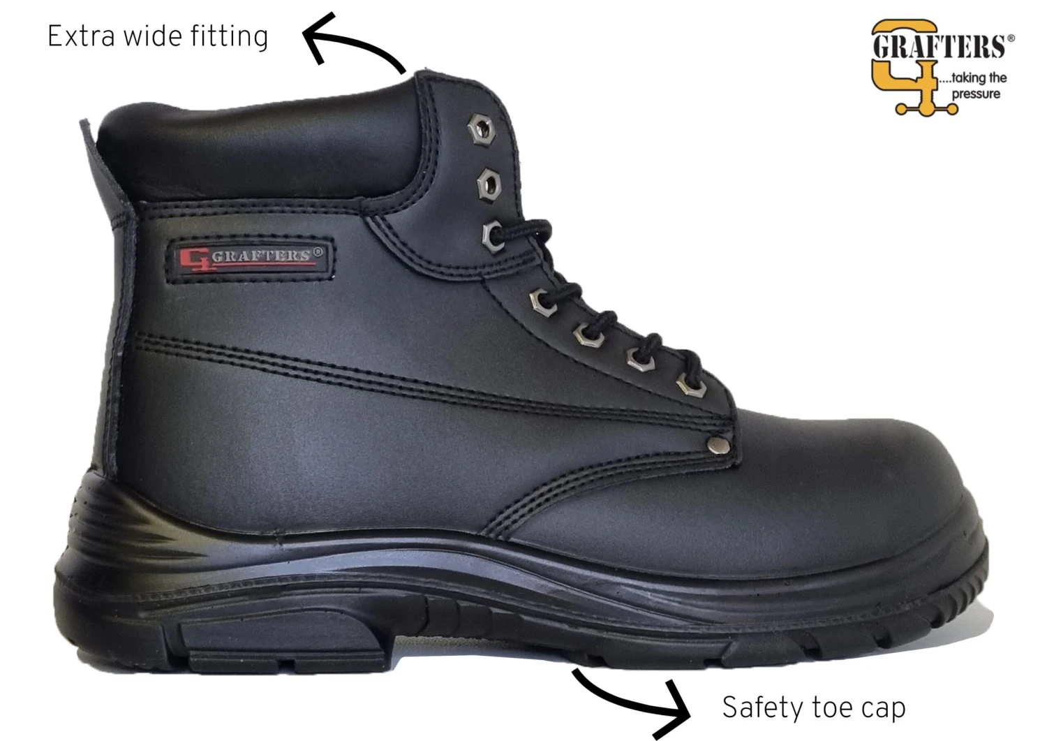 Grafters Super Wide Safety Boot Mens Lace Up Safety Boots 7 8 9 10 11 12 13 3 Grafters Super Wide Safety Boot Mens Lace Up Safety Boots 7 8 9 10 11 12 13