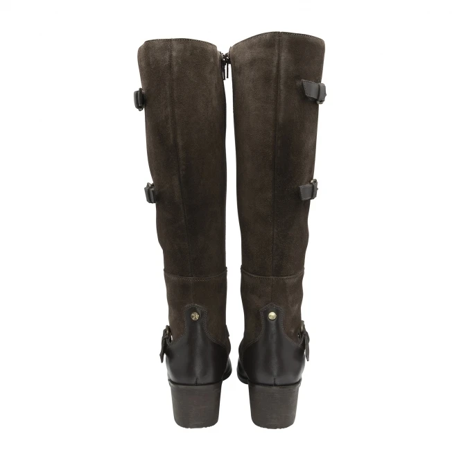 Dark Brown Mary Leather & Suede Knee High Boots | Ravel 5 Dark Brown Mary Leather & Suede Knee High Boots | Ravel - Image 3