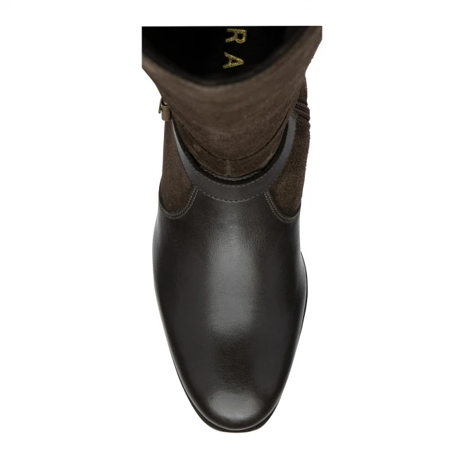 Dark Brown Mary Leather & Suede Knee High Boots | Ravel 6 Dark Brown Mary Leather & Suede Knee High Boots | Ravel - Image 4