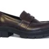 Womens Marco Tozzi Burgundy Chunky Work Shoes Slip On Loafers 3-8 -Shoes Sale Store f01445bd