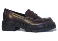 Womens Marco Tozzi Burgundy Chunky Work Shoes Slip On Loafers 3-8
