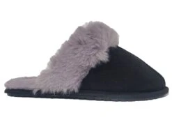 Cosy Fur Slippers Warm Lined Fluffy Mules Slip On Slippers Home Shoes Size 345678