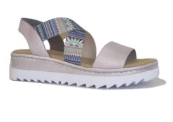 Rieker Low Wedge Stretch Sandals Womens Slip On Summer Sandals