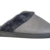Grey Glitter Fluffy Fur Lined Cosy Warm Slippers Ladies Size 34567