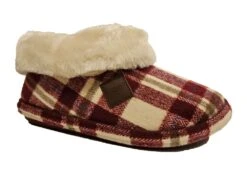 Ladies Slippers Womens Fleece Lined Slipper Booties Size 3 4 5 6 7 8 Cherry