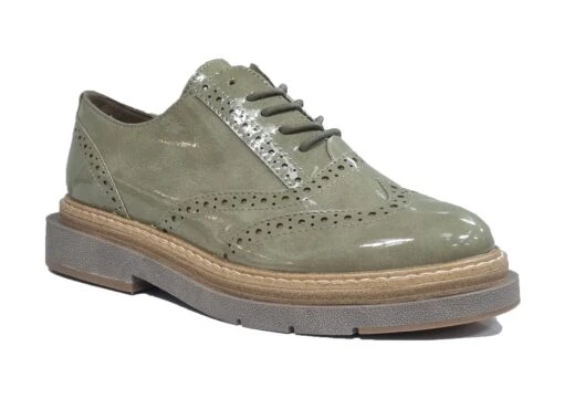 Marco Tozzi Brogues Womens Chunky Patent Brogues Lace Up Shoes Size 3 4 5 6 7 8 Green -Shoes Sale Store f01933e