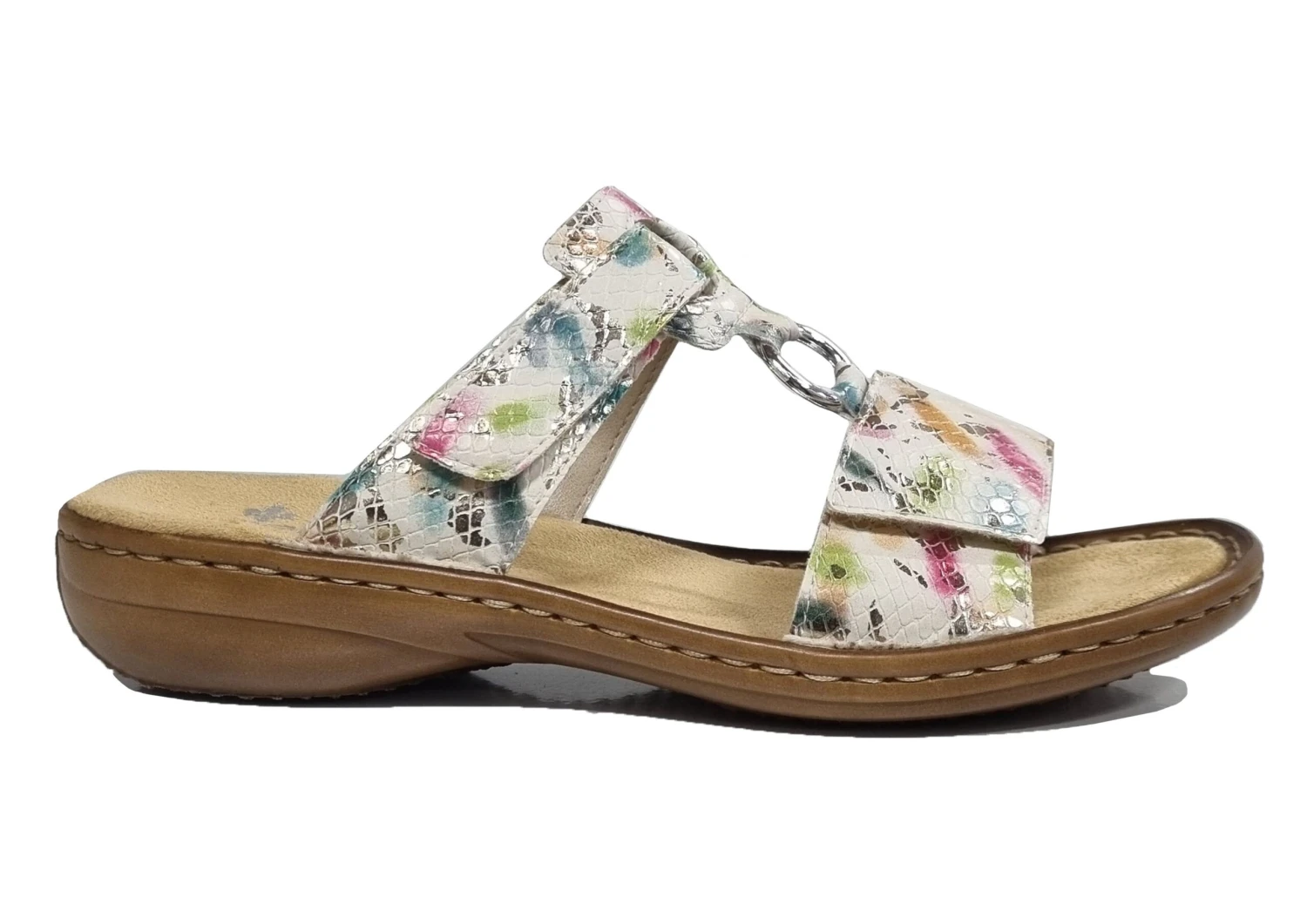 Rieker Summer Sandals Womens Slip On Summer Mules Size 3 4 5 6 7 8 White 4 Rieker Summer Sandals Womens Slip On Summer Mules Size 3 4 5 6 7 8 White - Image 2