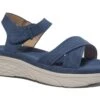 Dr Keller Low Wedge Sandals Womens Easy Fasten Summer Sandals Size 3 4 5 6 7 8 Blue -Shoes Sale Store f01974c