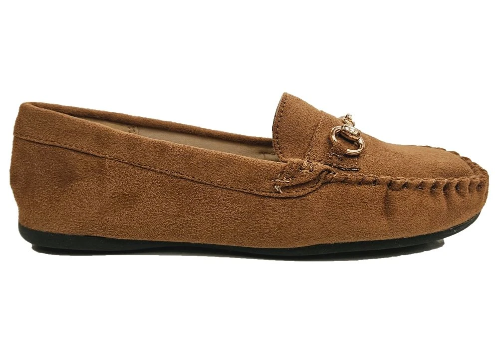 Ladies Slip On Shoes Casual Work Office School Shoes Size 3 4 5 6 7 8 Tan 4 Ladies Slip On Shoes Casual Work Office School Shoes Size 3 4 5 6 7 8 Tan - Image 2