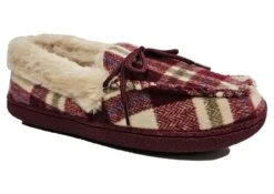 Jo & Joe Slippers Ladies Moccasin Slippers Wool Lined House Shoes Size 3 4 5 6 7 8 Purple