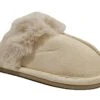 Ladies Faux Fur Slippers Womens Slip On Christmas Slippers Size 3 4 5 6 7 8 Cream
