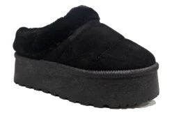 Black Platform Slippers Shoes Cosy Ladies Fashion Trending Influencer 3 4 5 6 7 8