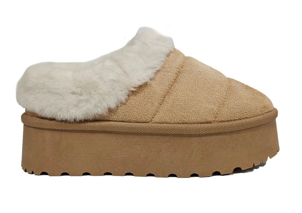 Truffle Platform Mini Mules Ladies Trending Cosy Shoes Slippers 3 4 5 6 7 8 Beige 4 Truffle Platform Mini Mules Ladies Trending Cosy Shoes Slippers 3 4 5 6 7 8 Beige - Image 2