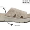 Skechers Go Walk Elation Sandals Womens Comfort Sliders Holiday Shop Size 3 4 5 6 7 8 -Shoes Sale Store f10402nat3