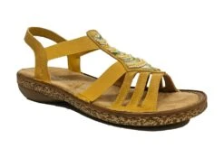 Rieker Antistress Sandal Womens Low Wedge Stretch Summer Sandals Size 3 4 5 6 7 8