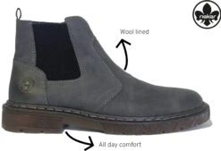 Rieker Mens Zip Up Leather Chelsea Boots Grey Mens Boots Size 7 8 9 10 11 12 NEW