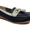 Womens Leather Wide Fit Comfort Tassel Loafers Flat Summer Shoes Size 3 4 5 6 7 8 Navy -Shoes Sale Store g10336dc