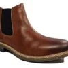 Mens Chelsea Boots Tan Leather Pull On Ankle Boots Size 7 8 9 10 11 12 Tan