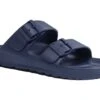 Mens Navy EVA Double Buckle Sliders Slip On Sandals Summer Shoes Size UK -Shoes Sale Store h10359nvy