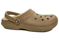 Crocs Lined Clogs Mens Classic Lined Sandal Clogs Size 7 8 9 10 11 12 Brown