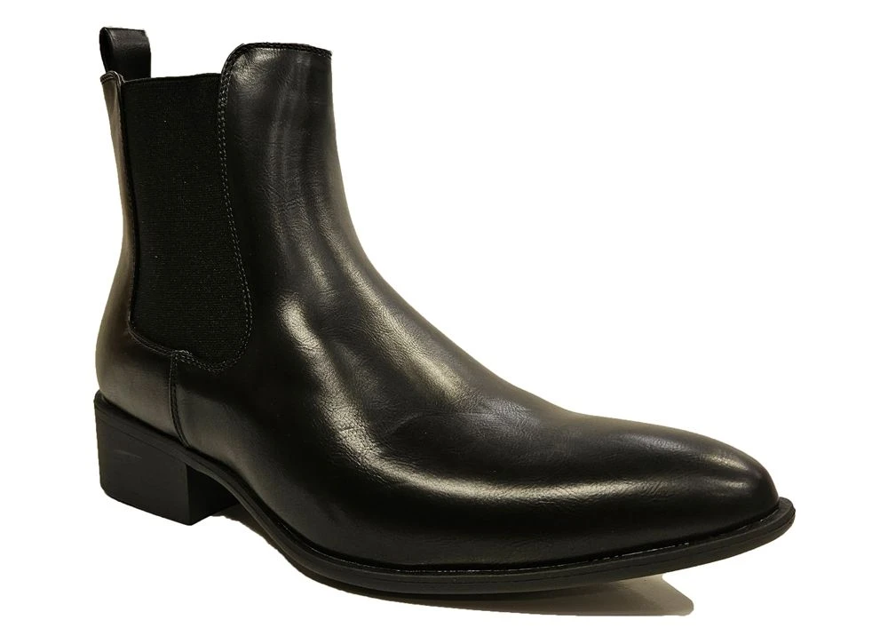 Mens Pull On Chelsea Boots Mens Pointed Toe Smart Ankle Boots Size 7 8 9 10 11 12 Black 3 Mens Pull On Chelsea Boots Mens Pointed Toe Smart Ankle Boots Size 7 8 9 10 11 12 Black