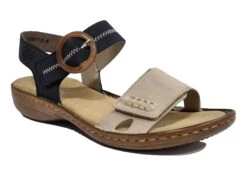 Rieker Low Wedge Sandals Womens Summer Sandals Size 3 4 5 6 7 8 Beige