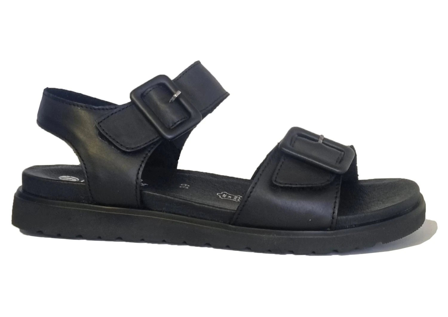 Remonte Ladies Black Leather Double Buckle Comfort Summer Sandals 3 Remonte Ladies Black Leather Double Buckle Comfort Summer Sandals