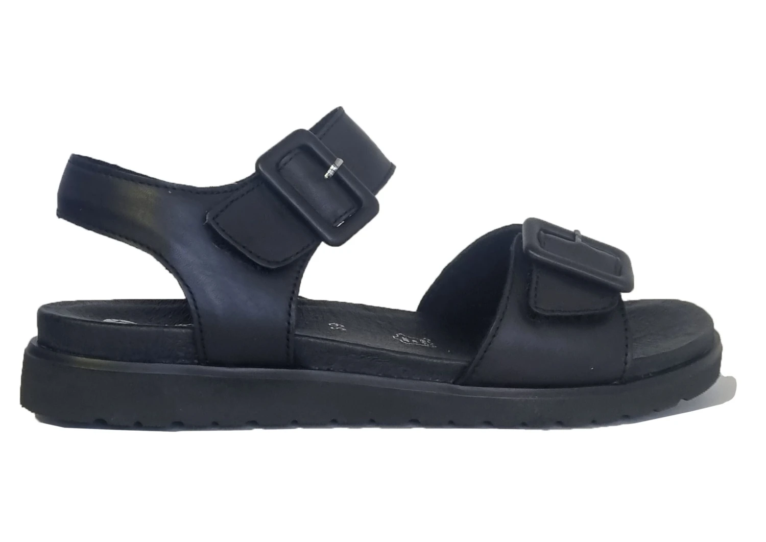 Remonte Ladies Black Leather Double Buckle Comfort Summer Sandals 4 Remonte Ladies Black Leather Double Buckle Comfort Summer Sandals - Image 2