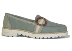 Rieker Loafers Ladies Leather Loafers Suede Slip On Shoes Size 3 4 5 6 7 8 Green