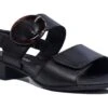 Remonte Low Heel Sandals Womens Easy Fasten Summer Sandals Size 3 4 5 6 7 8 Black