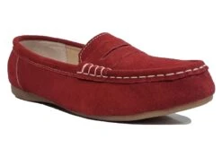 Jo & Joe Slip On Shoes Womens Suede Slip On Loafers Size 3 4 5 6 7 8 Red