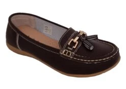 Ladies Real Leather Tassel Loafers Slip On Nautical Boat Shoes Size 3 4 5 6 7 8 Brown -Shoes Sale Store l11822b