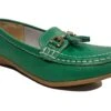 Womens Leather Wide Fit Comfort Tassel Loafers Flat Summer Shoes Size 3 4 5 6 7 8 Green -Shoes Sale Store l11822ee