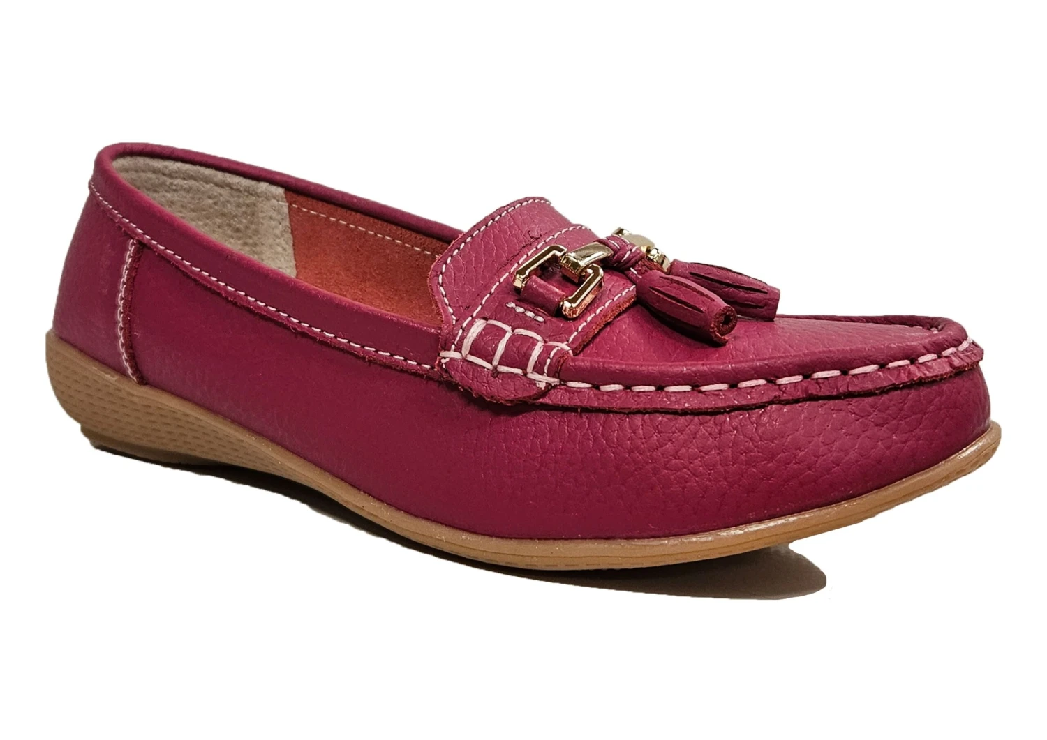 Ladies Real Leather Tassel Loafers Slip On Nautical Boat Shoes Size 3 4 5 6 7 8 Hot Pink 3 Ladies Real Leather Tassel Loafers Slip On Nautical Boat Shoes Size 3 4 5 6 7 8 Hot Pink