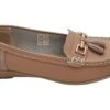 Ladies Real Leather Tassel Loafers Slip On Nautical Boat Shoes Size 3 4 5 6 7 8 Light Pink Nude