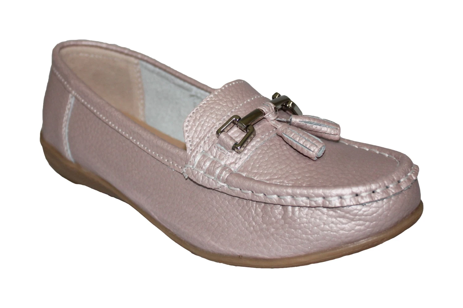 Ladies Pink Leather Tassel Loafers Slip On Nautical Boat Shoes Size 3 4 5 6 7 8 4 Ladies Pink Leather Tassel Loafers Slip On Nautical Boat Shoes Size 3 4 5 6 7 8 - Image 2