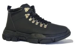 Mens Boots Black Lace Up Casual Hiking Walking Fashion Shoe Boots Size UK
