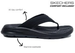 Skechers Sargo Point Vista Sandals Mens Slip On Sandals Mens Flip Flops Size 7 8 9 10 11 12 Black -Shoes Sale Store m10394a3